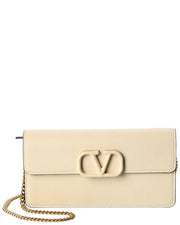 Valentino Vsling Grainy Leather Wallet On Chain - Bluefly