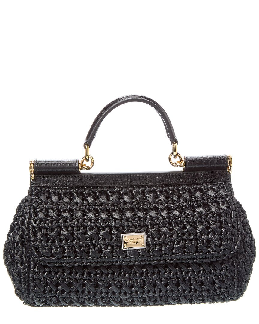 Dolce & Gabbana Elongated Sicily Raffia Satchel – Bluefly