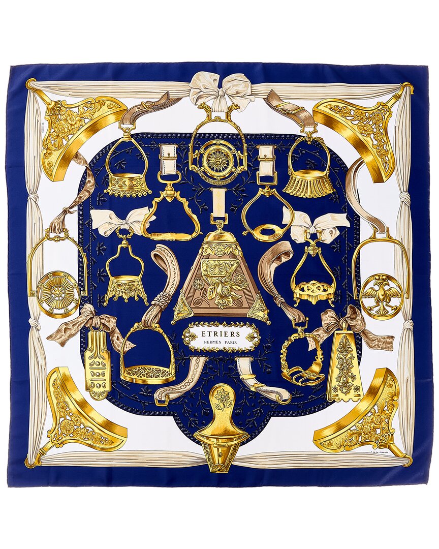 Pre-Owned Hermès Étriers Françoise De La Perrière Scarf (Authentic
