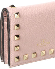 Valentino Rockstud Grainy Leather Card Holder