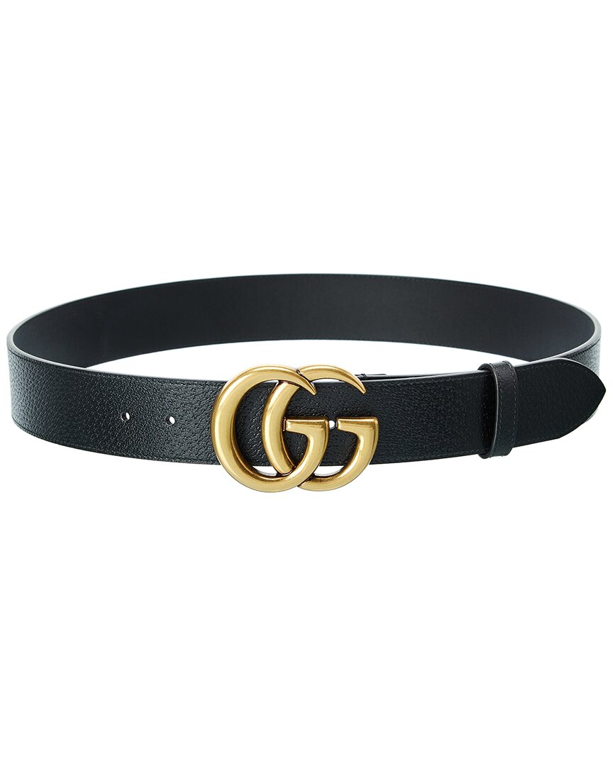 GUCCI ブラック ベルト ダブルGロゴ Gucci Double G Unisex Leather Belt – Bluefly