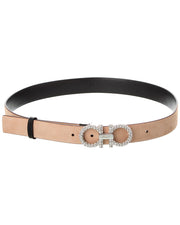 Ferragamo Crystal Gancini Reversible & Adjustable Leather Belt