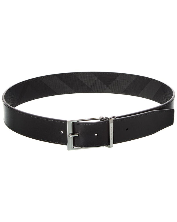 Burberry Check Reversible Leather Belt