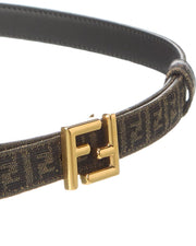 Fendi Ff Reversible Jacquard & Leather Belt