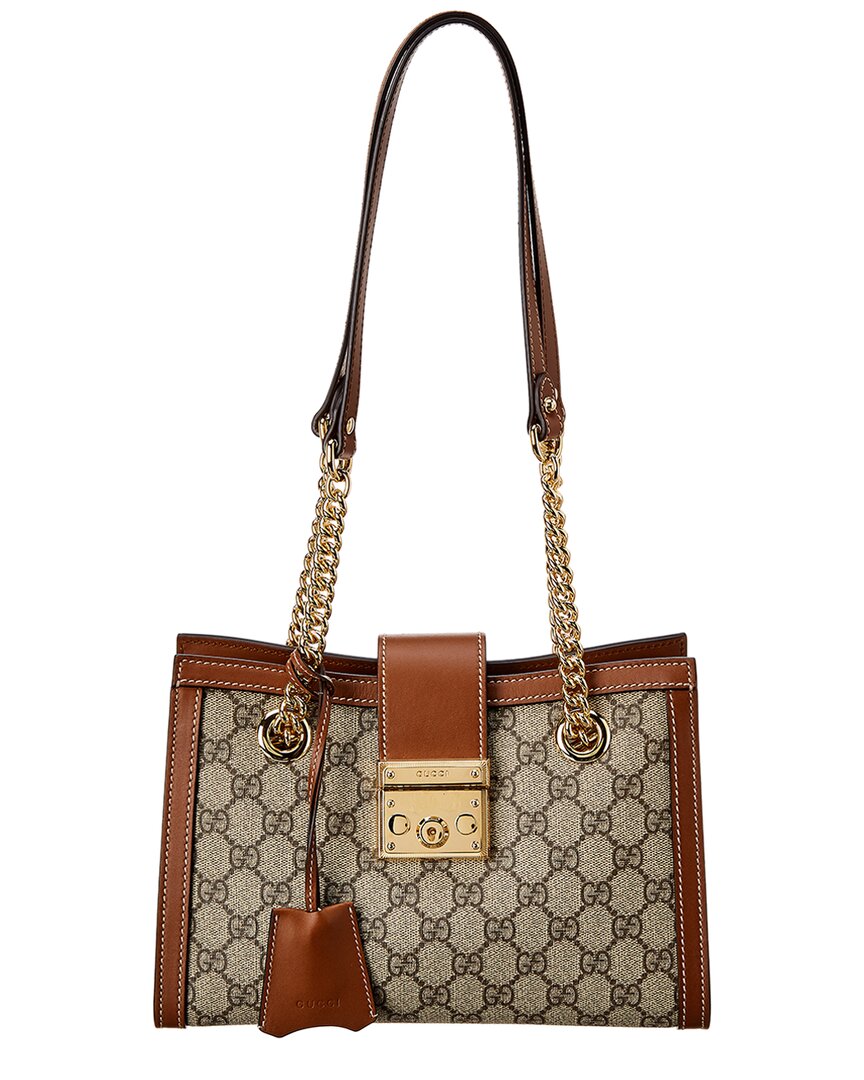 Gucci Padlock Small Gg Supreme Canvas & Leather Shoulder Bag – Bluefly