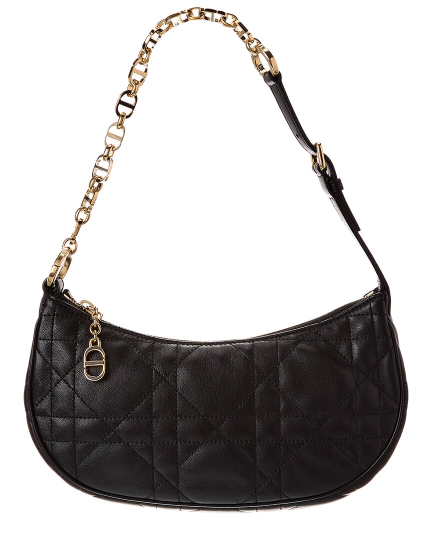象徴的なモチーフ★Diorstar ホーボーバッグ Diorstar Hobo Bag with Chain Black Macrocannage Lambskin | DIOR
