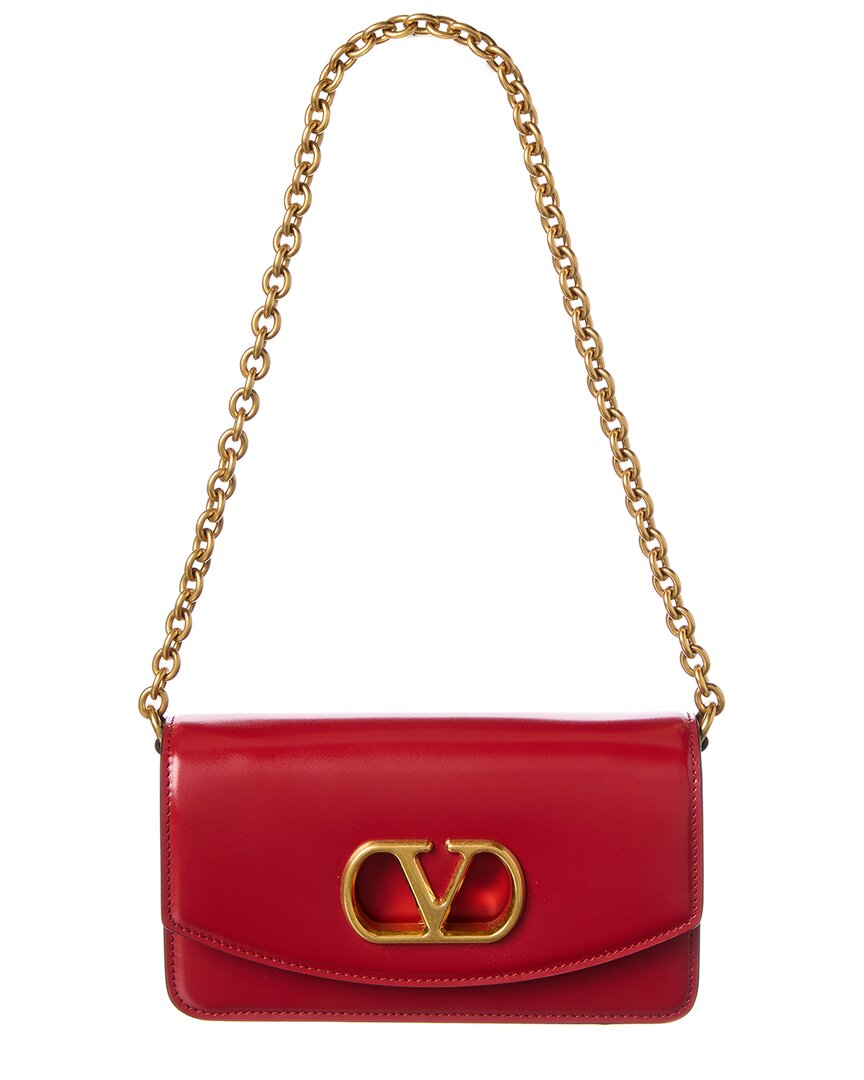 【VALENTINO】VLOGO SHOULDER BAG Valentino // Pink Leather Locò VLogo Shoulder Bag – VSP