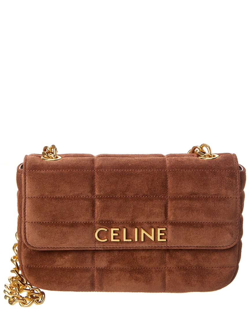 Celine Monochrome Quilted Suede Shoulder Bag – Bluefly