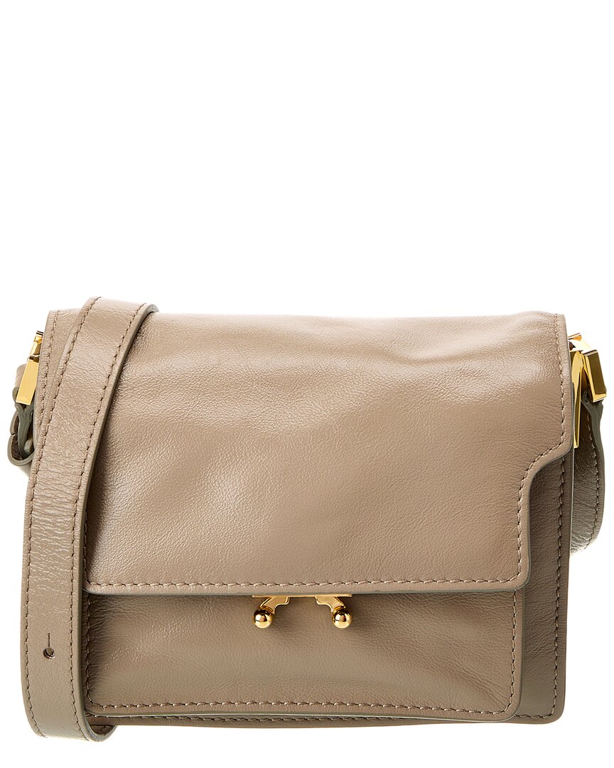 【MARNI】MINI TRUNK SHOULDER BAG Black leather Trunkaroo mini shoulder bag | Marni