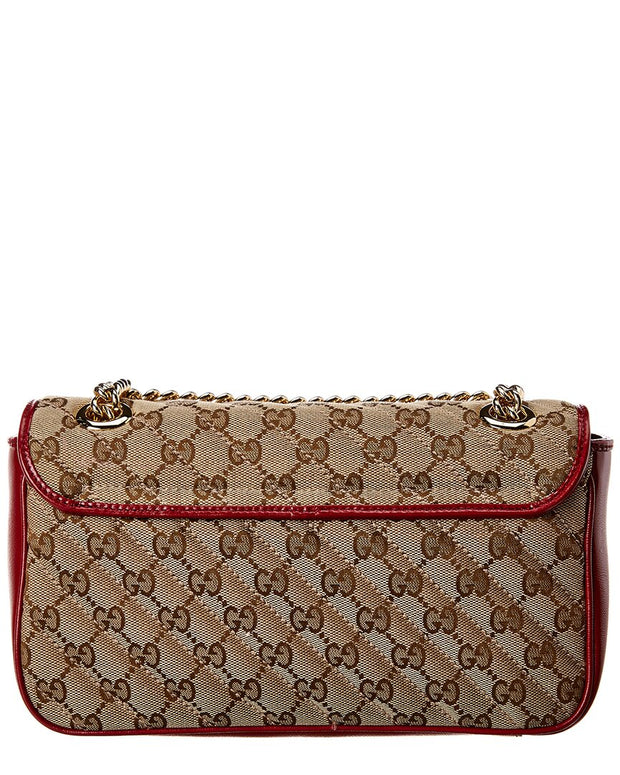 Gucci Gg Marmont Small Canvas & Leather Shoulder Bag