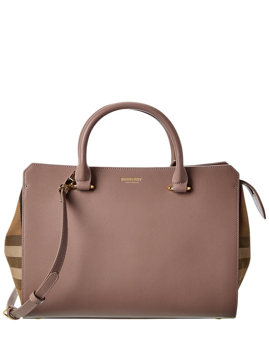 【関税&送料込】Burberry Embroidered Canvas Medium Check Sho Burberry Check Medium canvas tote bag in multicoloured