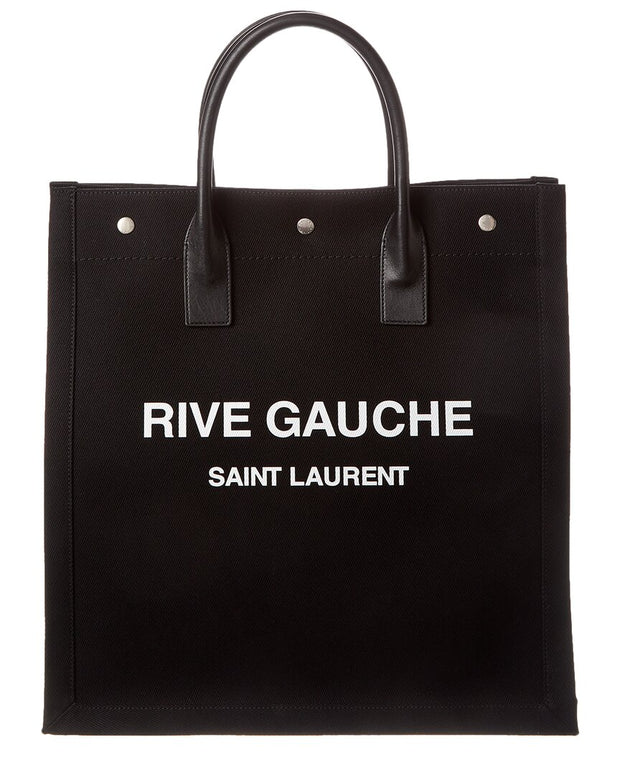 Saint Laurent Rive Gauche N/S Canvas & Leather Tote