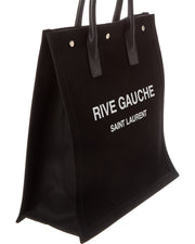 Saint Laurent Rive Gauche N/S Canvas & Leather Tote
