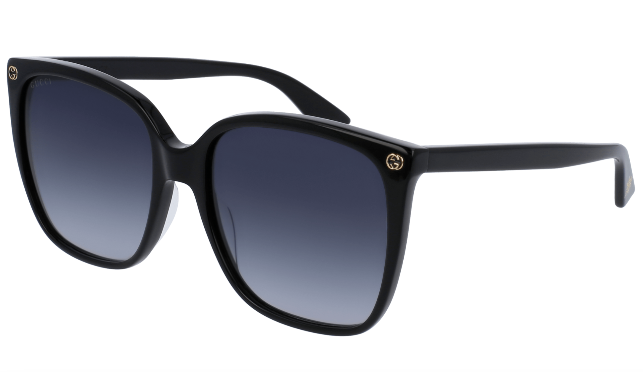 Gucci GG0022S-001 Oversized Black Square Sunglasses with Grey