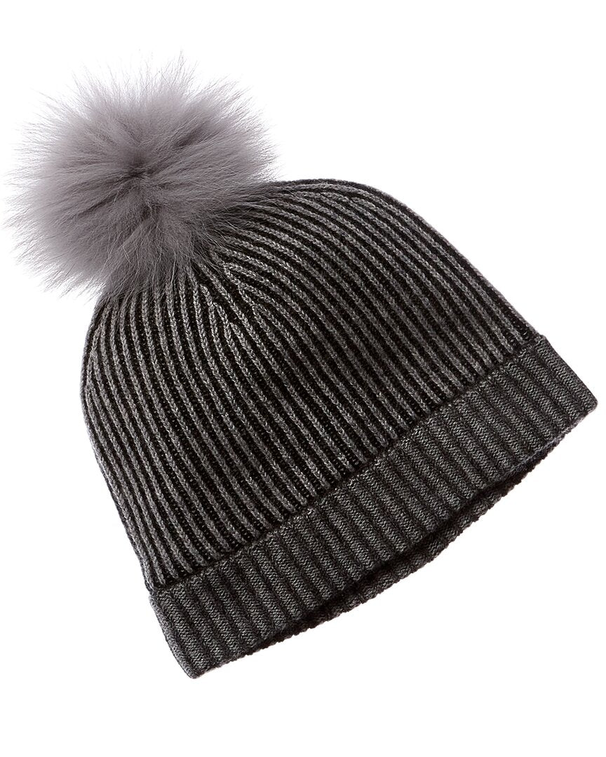 Forte Cashmere silver graympom pom hat NWT Pom-Pom Cashmere Hat - Medium Grey | MaisonCashmere main image 2