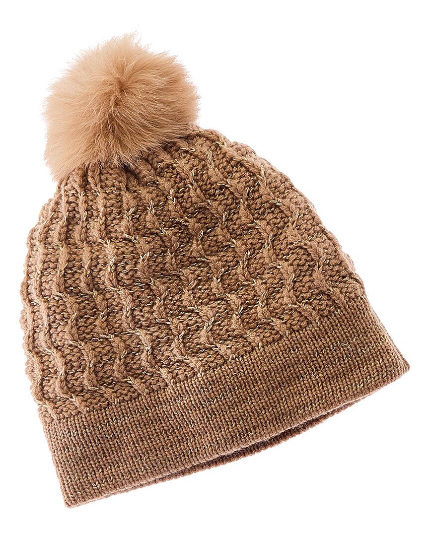 Forte Cashmere Lurex Textured Wool & Cashmere-Blend Hat  display picture 2