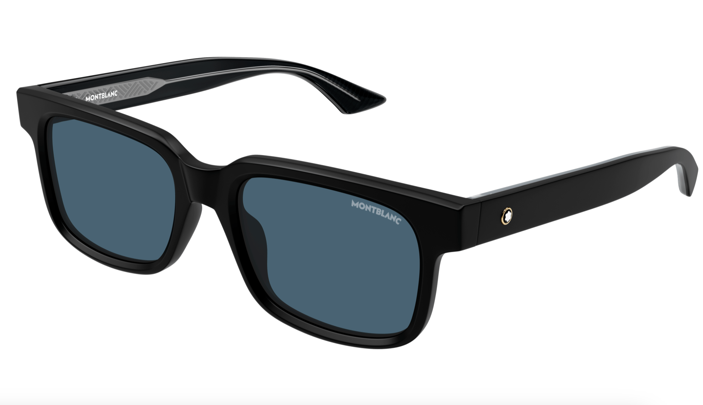 Montblanc MB0383S-003 Matte Black Square Sunglasses Effortless