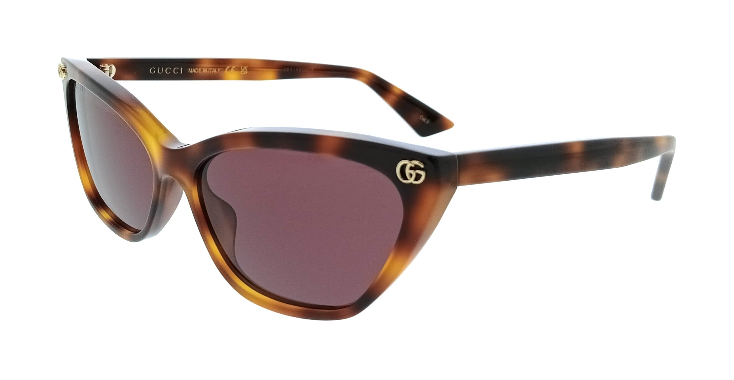 Gucci GG1815S-002 Tortoise Cat Eye Slim Womens Sunglasses  display picture 1
