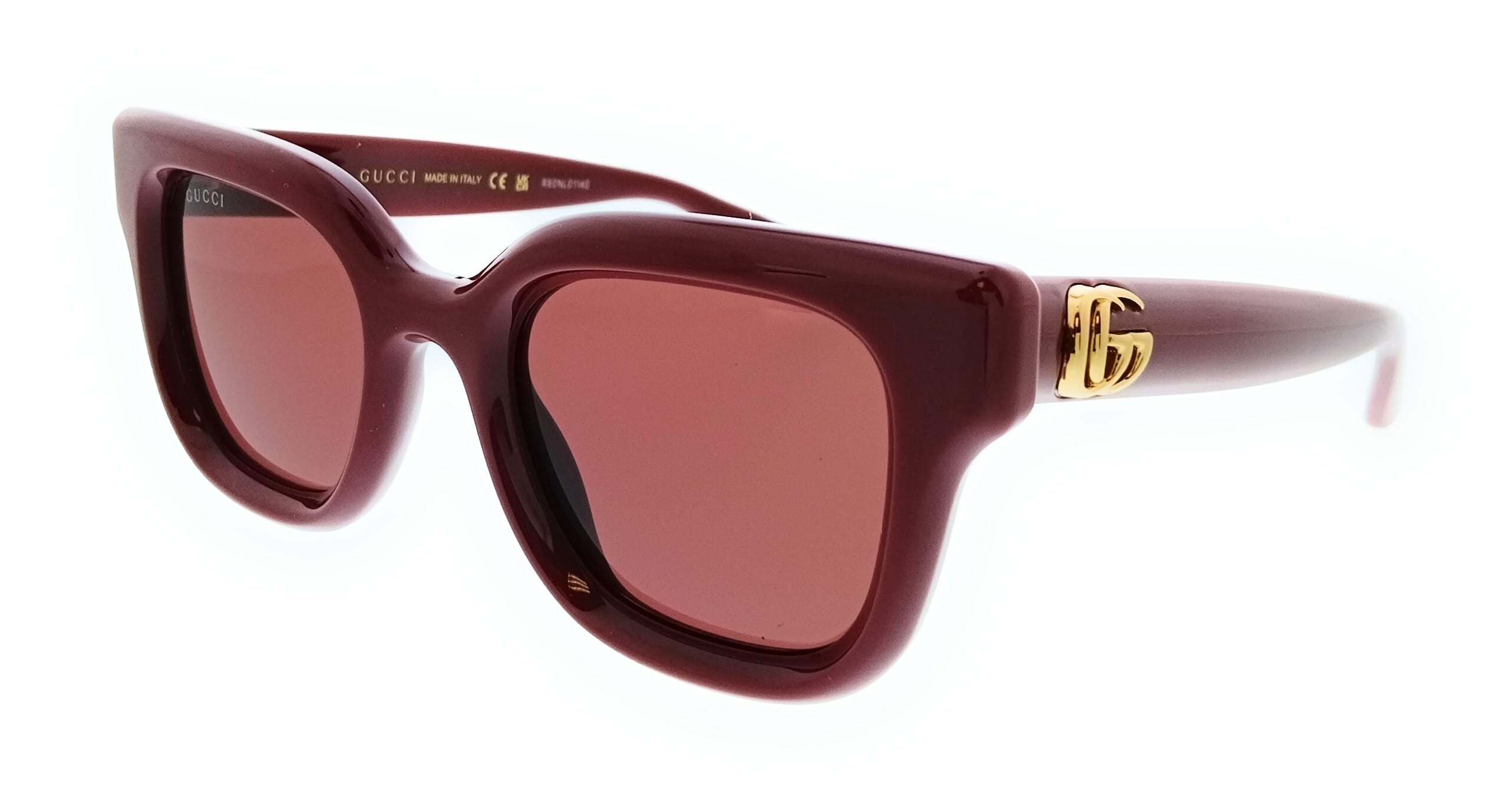 Gucci GG1828S-003 Burgundy Cat Eye Oversized Sunglasses  display picture 3