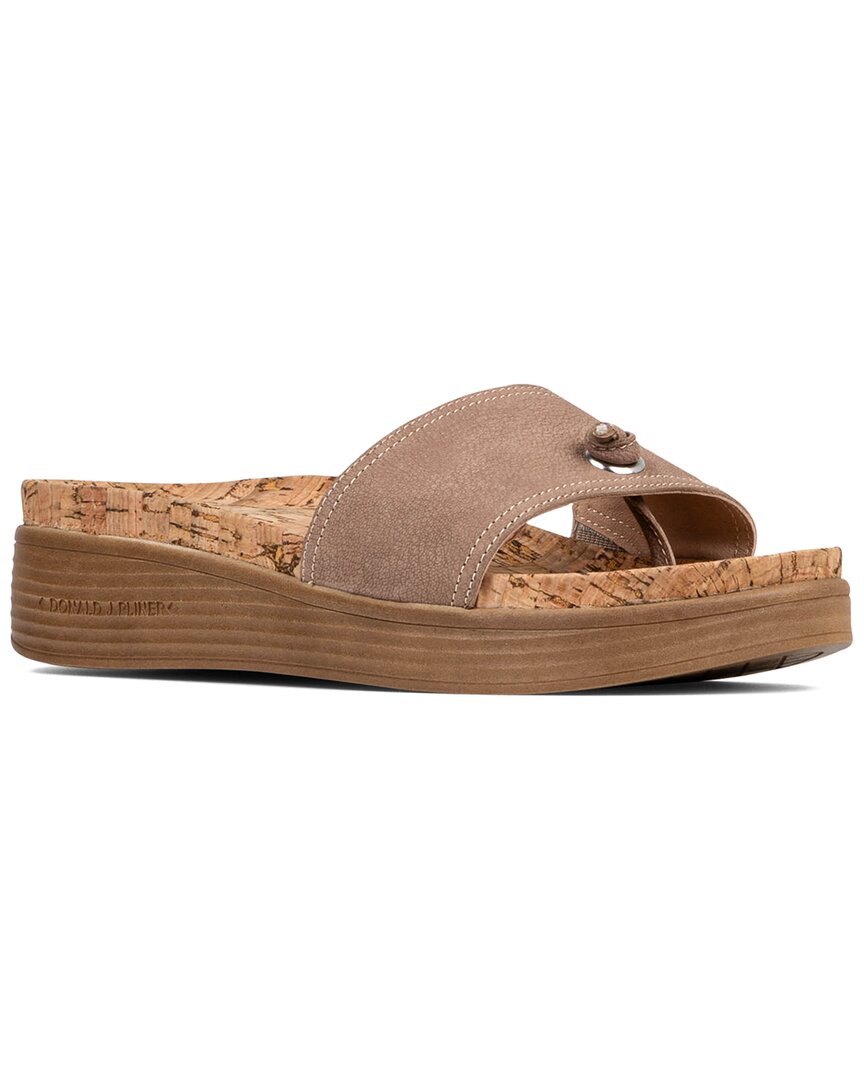 Donald Pliner Farrahspan Leather Wedge Sandal – Bluefly display picture 1