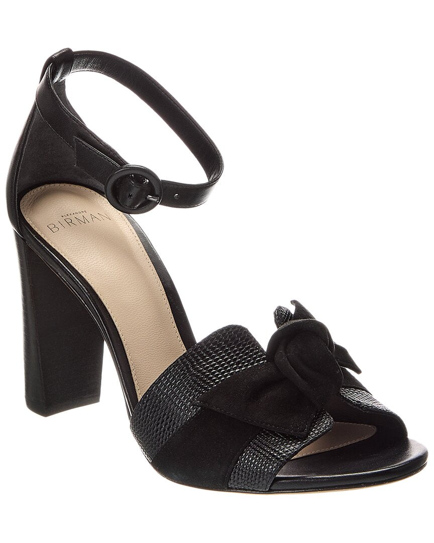 Alexandre Birman Maxi Clarita Block 90 Embossed Leather Suede