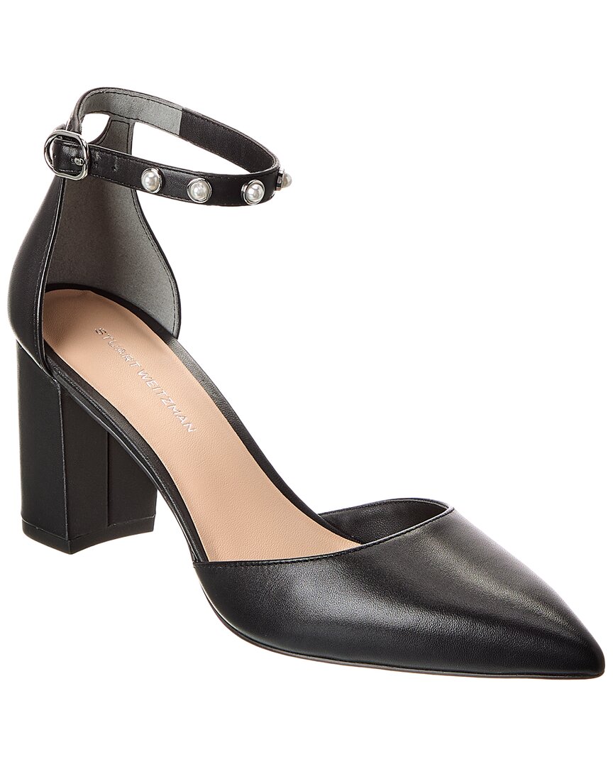 Stuart Weitzman Pearl Strap Block 75 Leather Pump – Bluefly