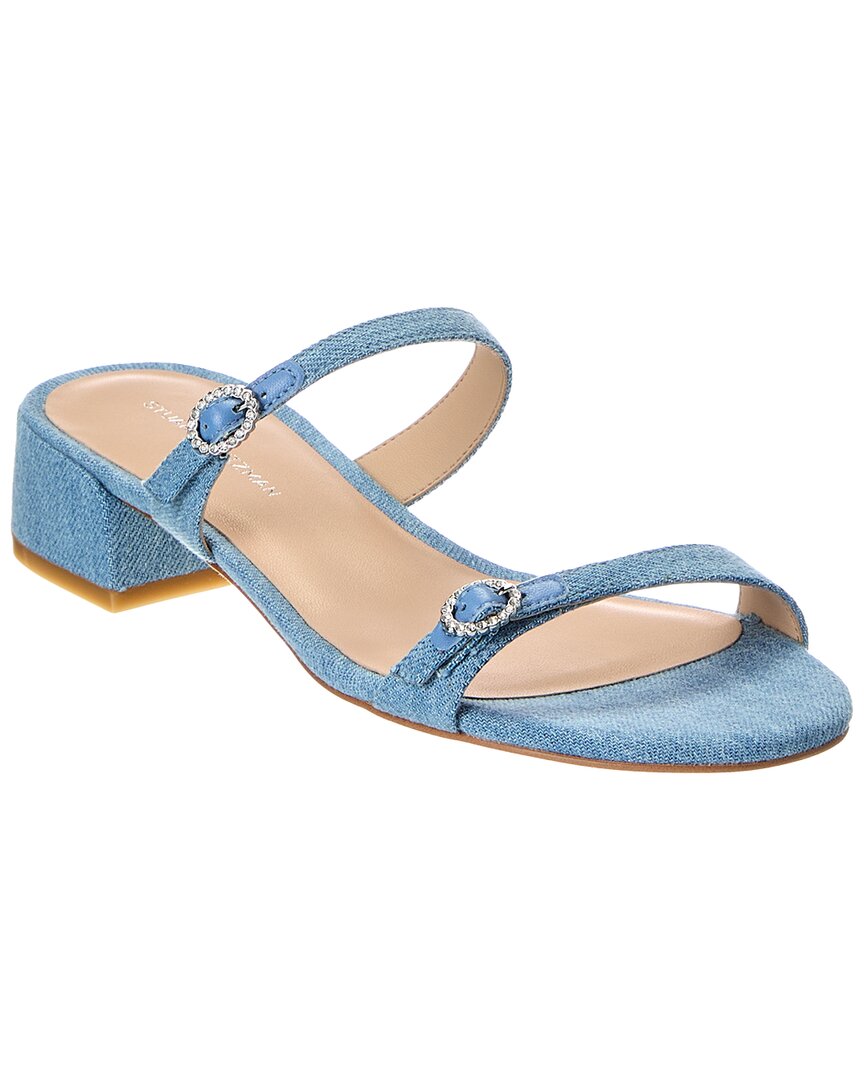 Stuart Weitzman Ginger Xtal Block 35 Denim Sandal – Bluefly