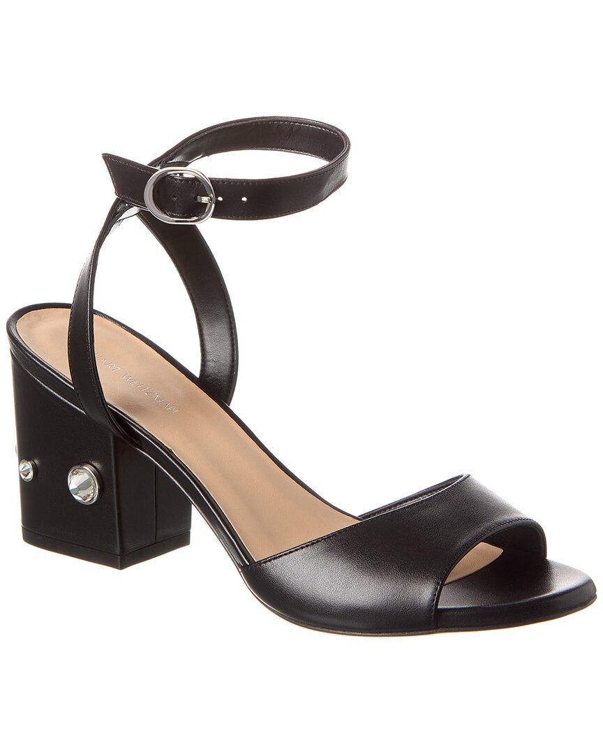 Stuart Weitzman Allshine Block 75 Leather Sandal – Bluefly