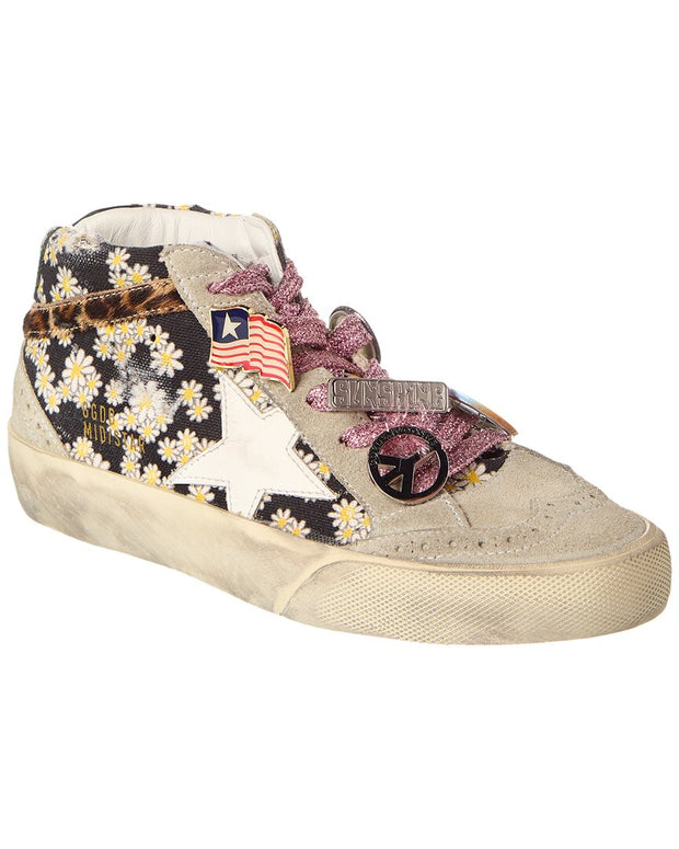 Golden Goose Mid Star Daisies Printed Canvas Upper
