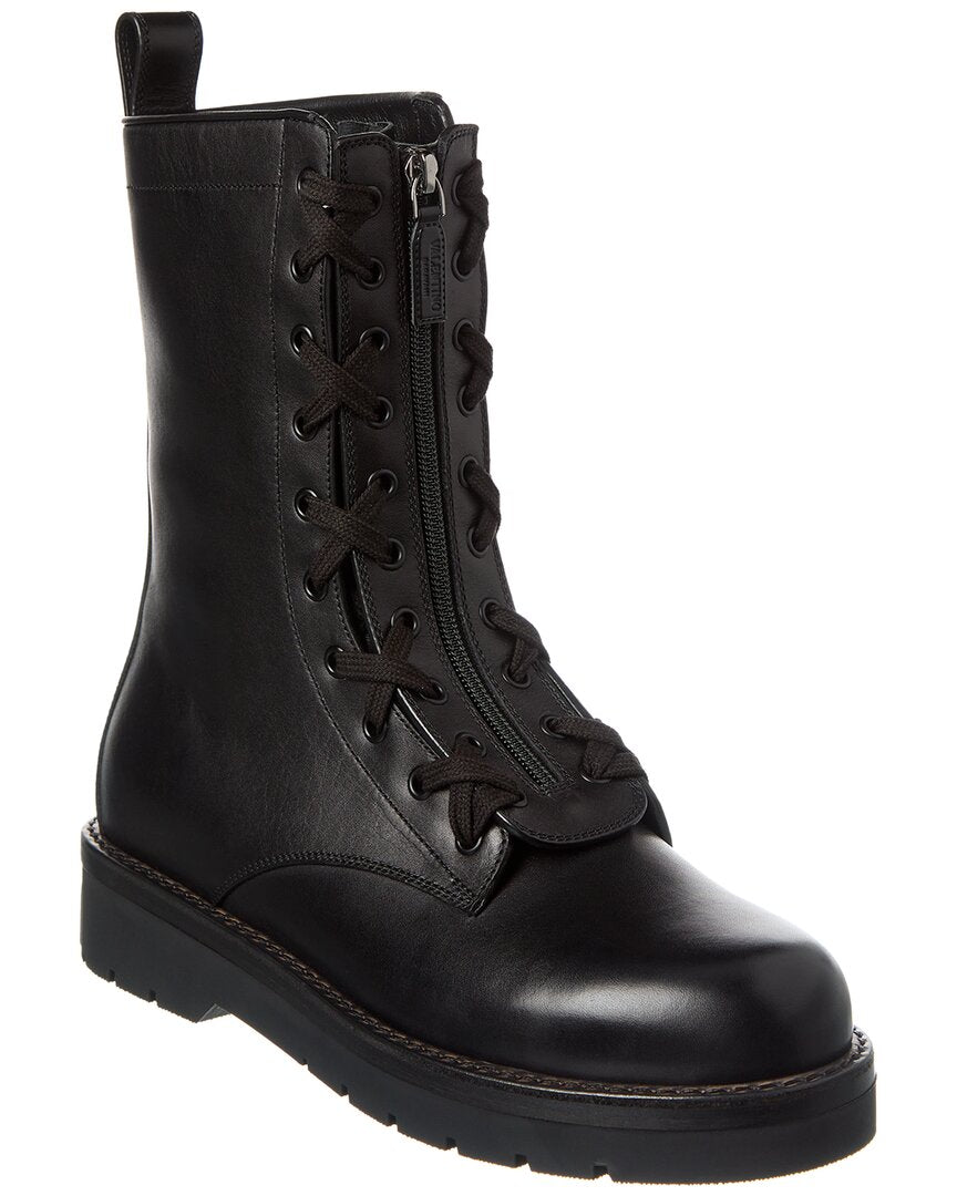 Valentino Rockstud Leather Combat Boot – Bluefly display picture 2