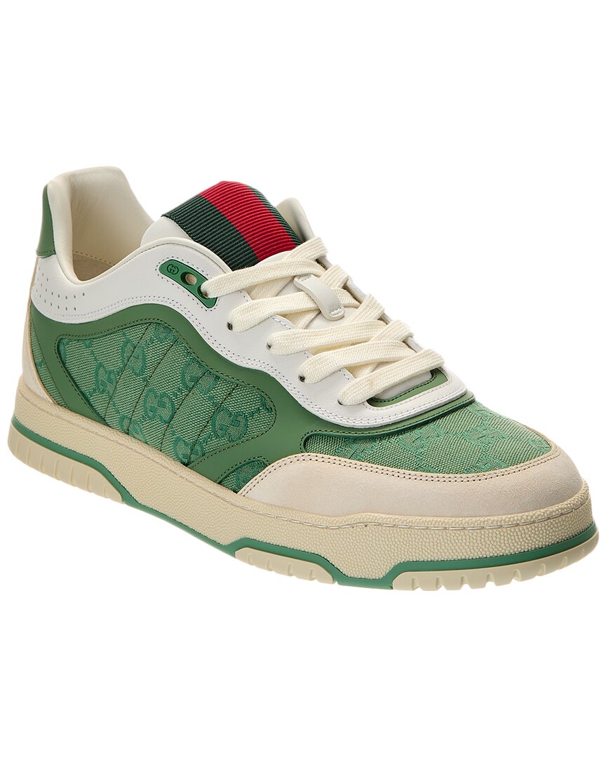 スニーカー GUCCI PLUM LEATHER AND GG FABRIC GUCCI RE-WEB SNEAKERS スニーカー GUCCI Plum Leather And Gg Fabric Gucci Re-Web