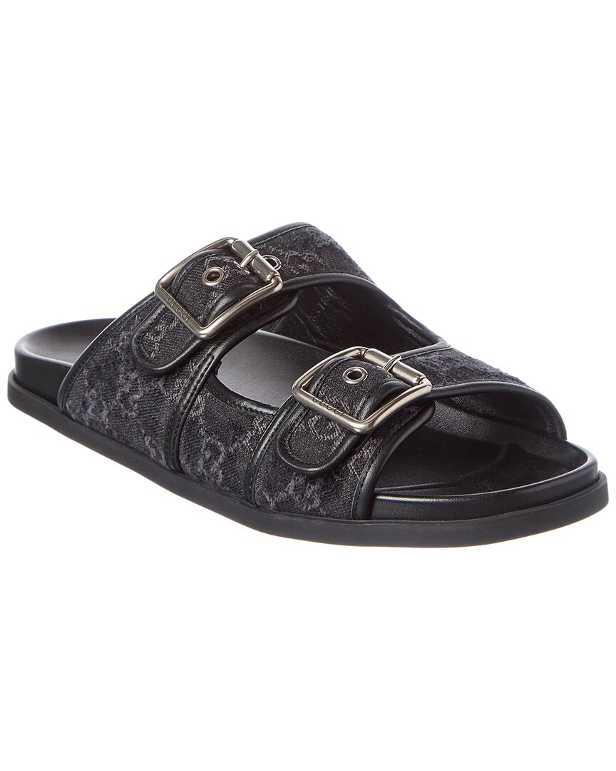 Gucci Logo Leather & Canvas Sandal – Bluefly