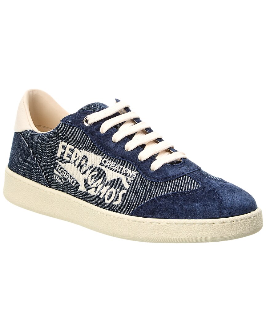 Ferragamo Achille Denim & Suede Sneaker – Bluefly