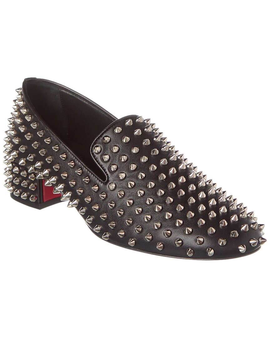red bottom dress shoes with spikes OneDrop Handmade Men Rivets Leather Wedding Dress Shoes Party Prom Spikes Loafers Red Bottom Black / 7.5