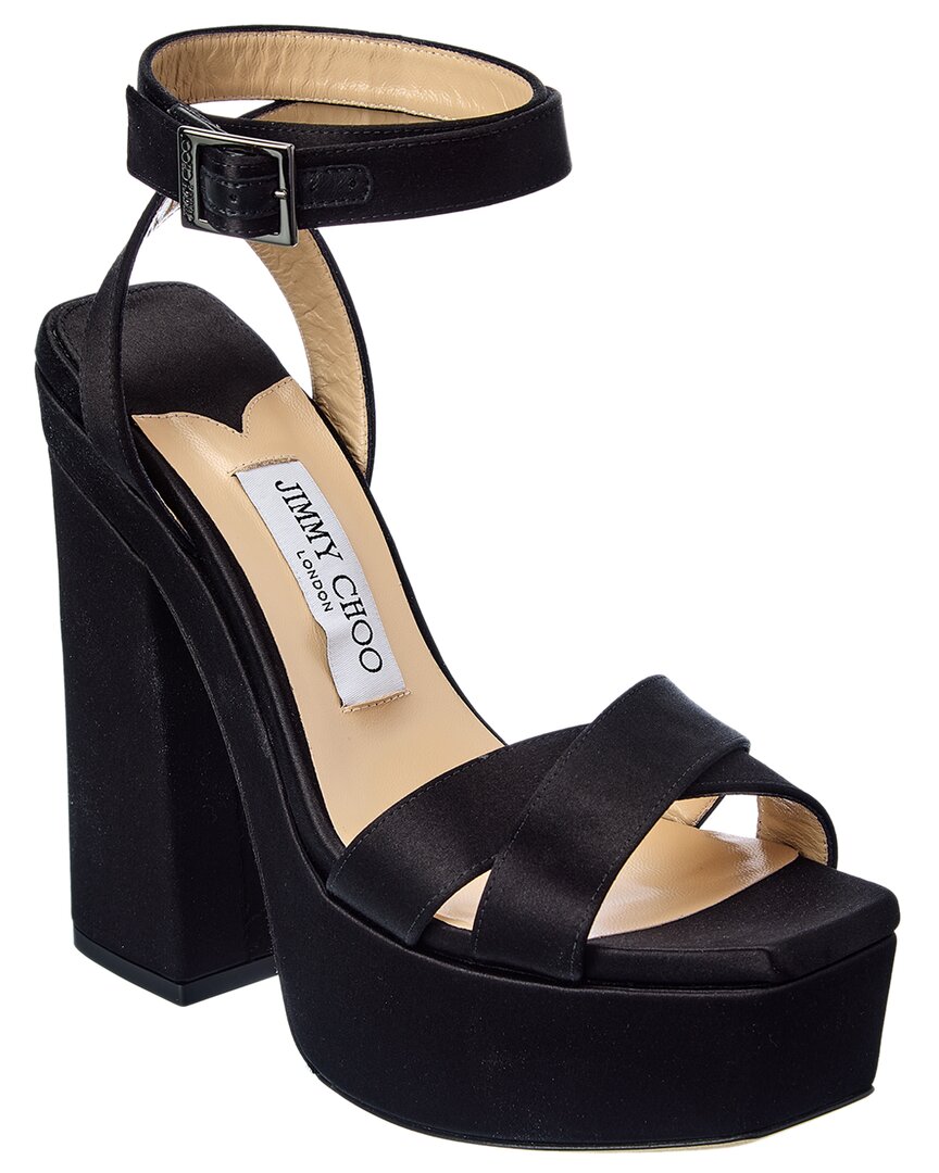 ジミーチュウ セール中 SANDALO GAIA 140 CON PLATEAU IN RASO Jimmy Choo Gaia 140 Satin Platform Sandal – Bluefly