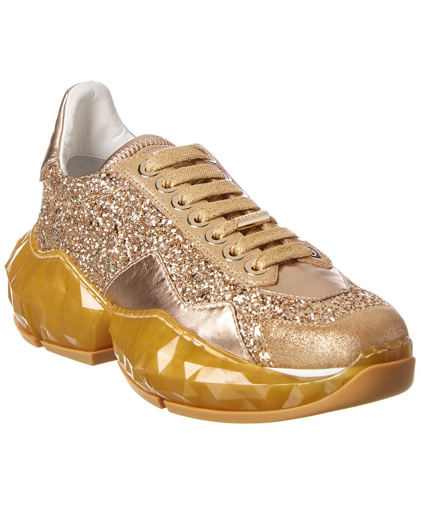 Jimmy Choo Diamond/F Leather & Glitter Sneaker – Bluefly
