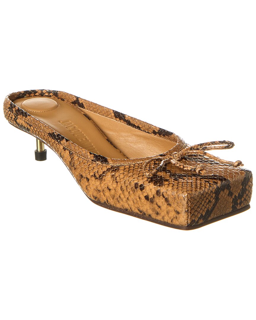 Jacquemus Snake-Embossed Leather Mule – Bluefly