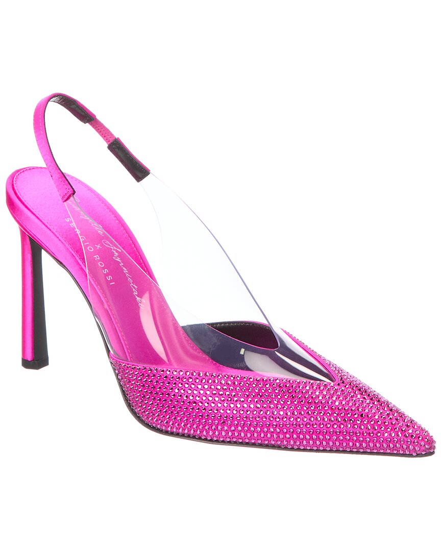 Sergio Rossi X Evangelie Smyrniotaki Satin & Vinyl Slingback Pump