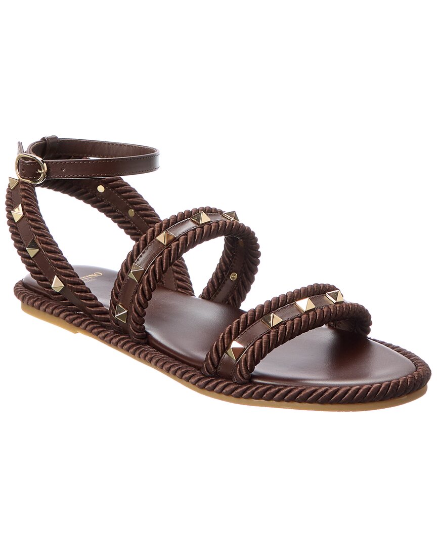 Valentino Rockstud Rope & Leather Sandal – Bluefly