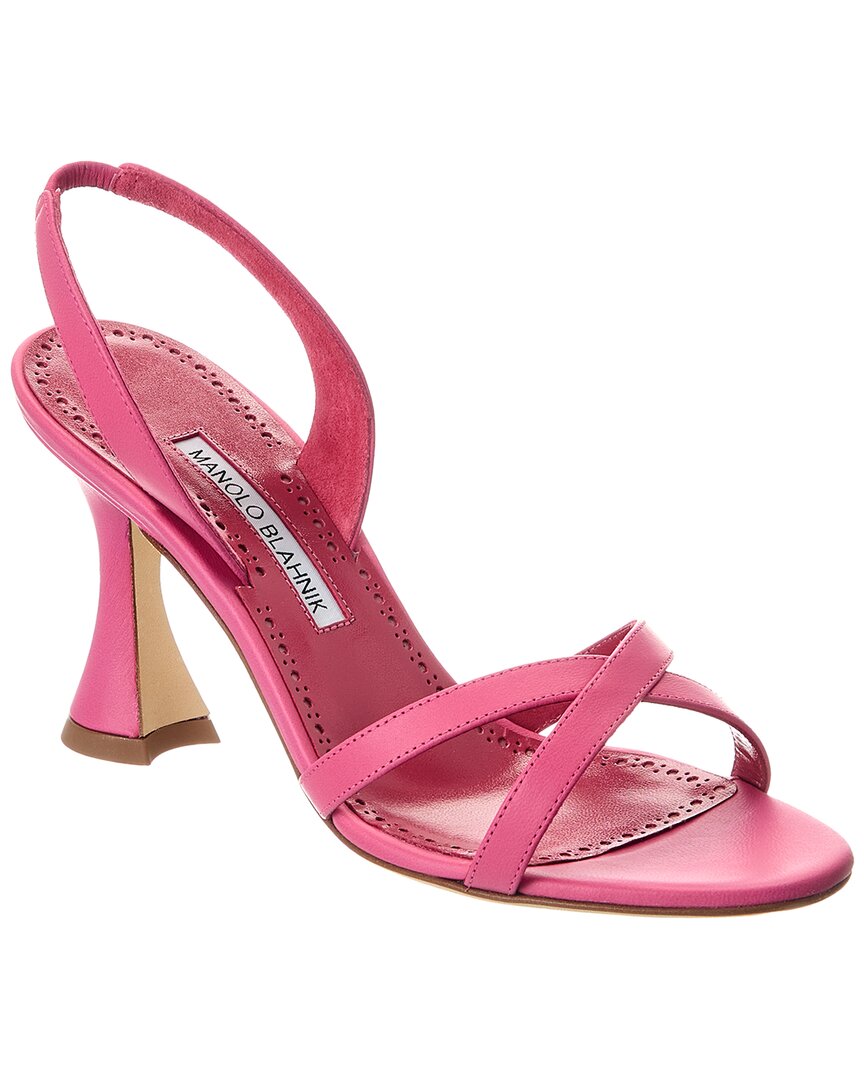 Manolo Blahnik Ammoursli 90 Leather Slingback Sandal – Bluefly