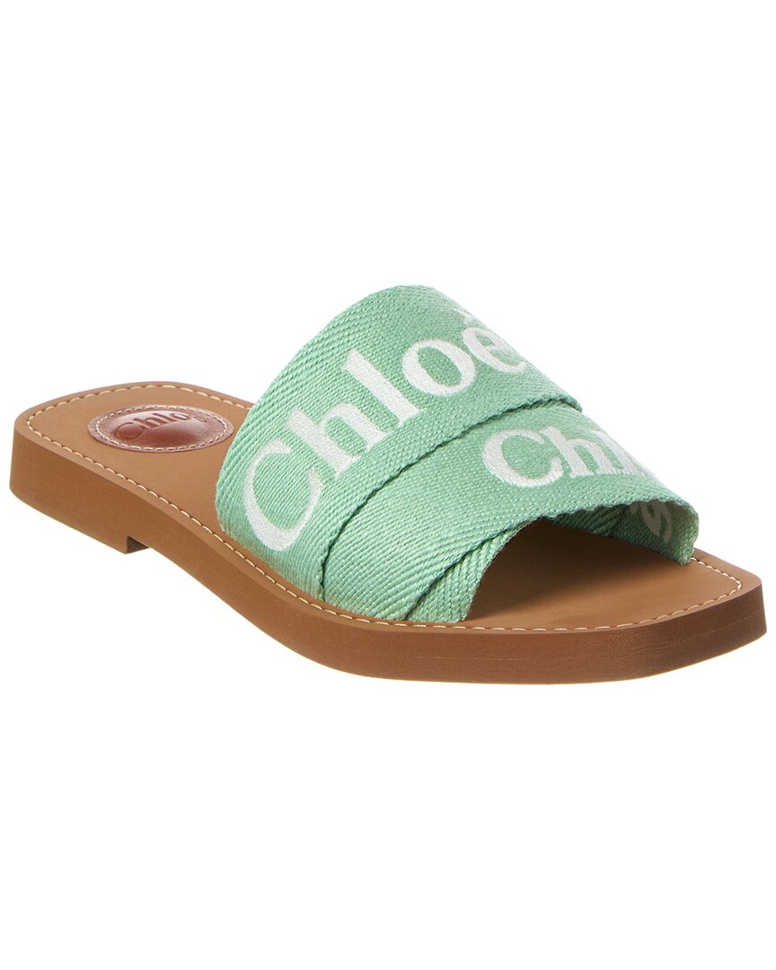Chloé Woody Logo Canvas Slide – Bluefly