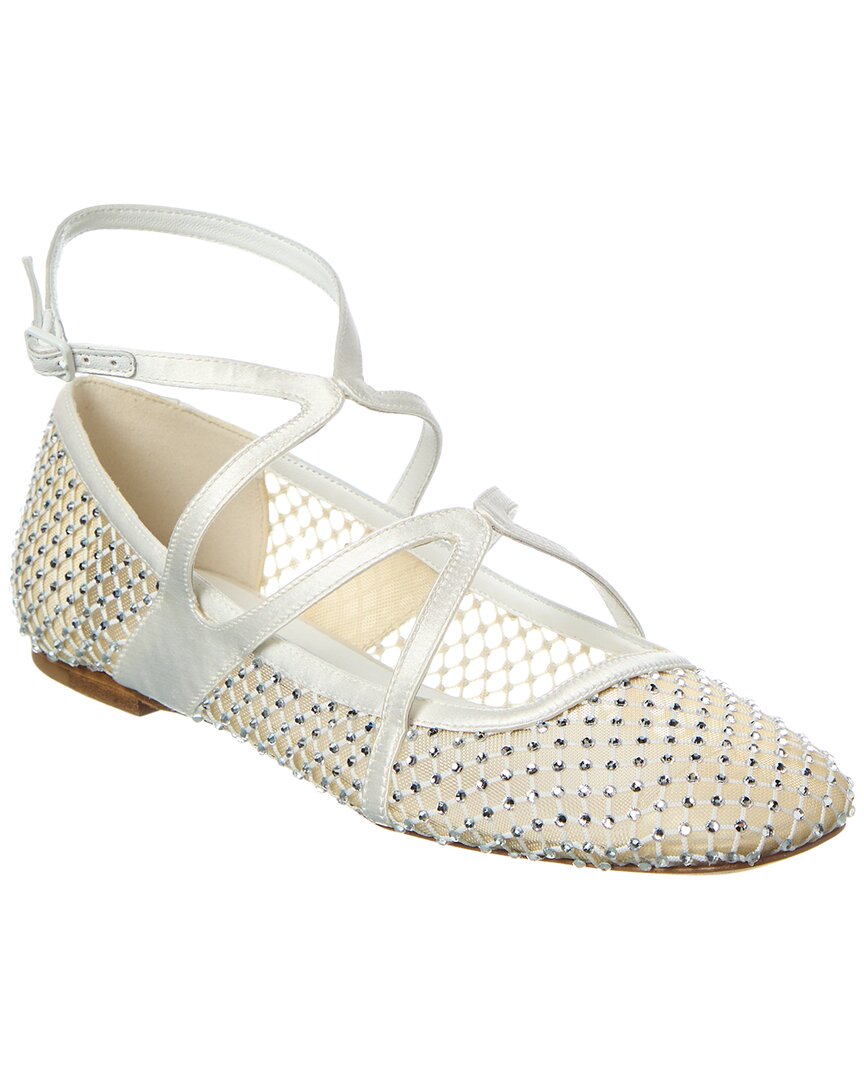 Jimmy Choo Astoria Leather-Trim Flat – Bluefly