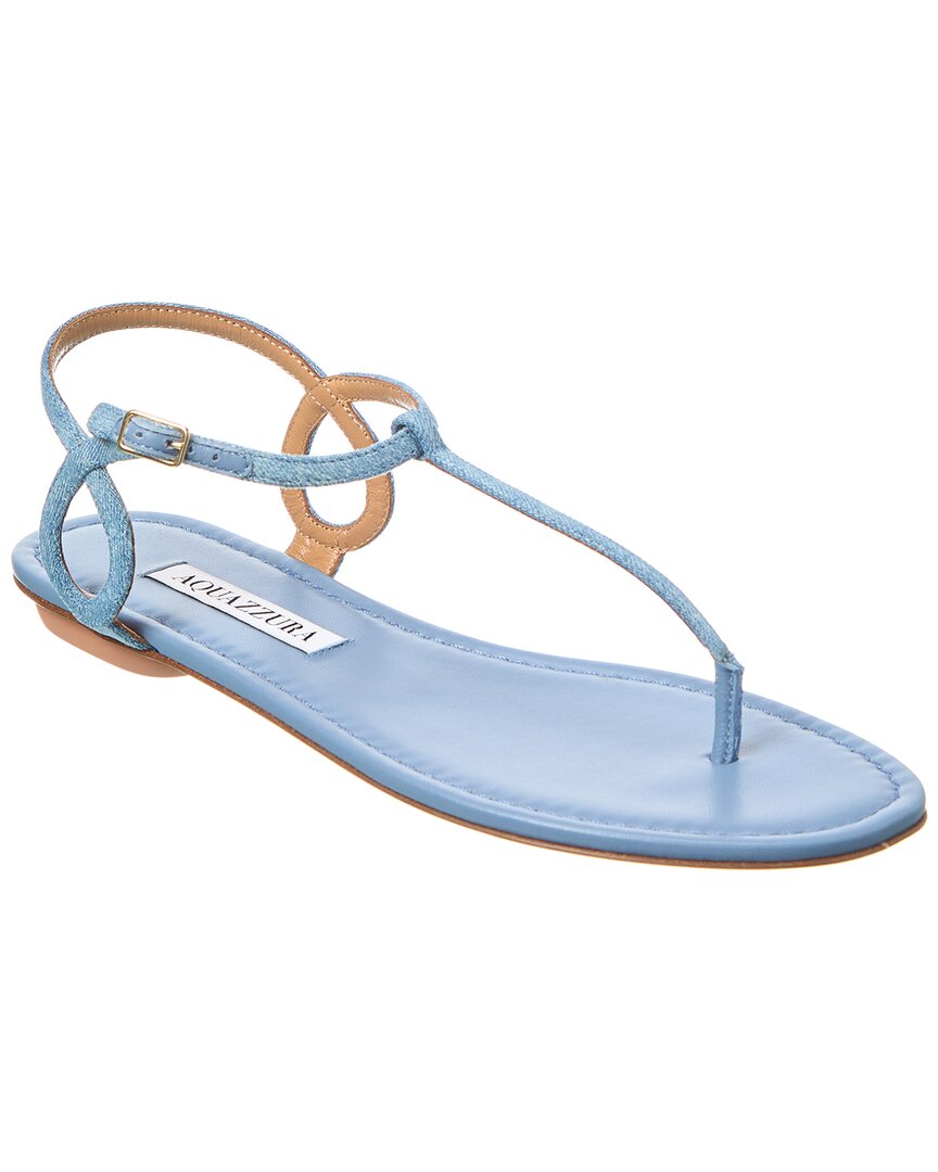Aquazzura Almost Bare Denim & Leather Sandal – Bluefly