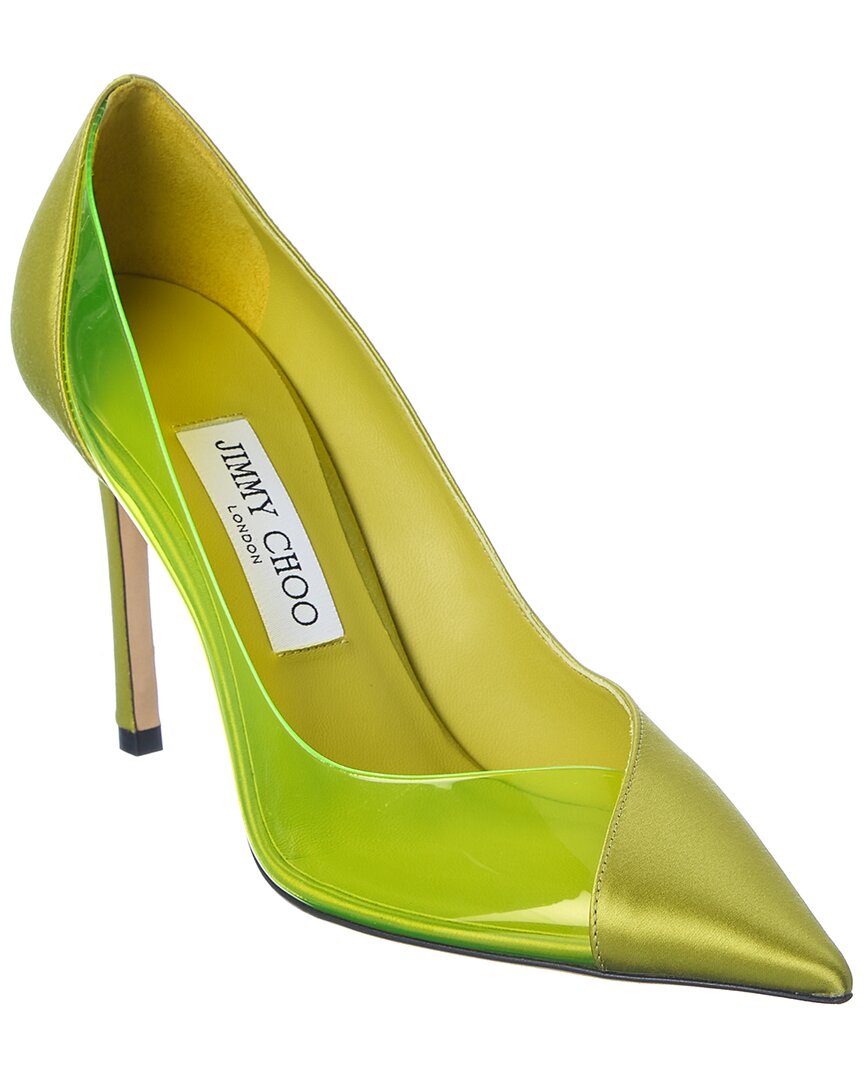 Jimmy Choo Cass 95 Satin & Plexi Pump – Bluefly