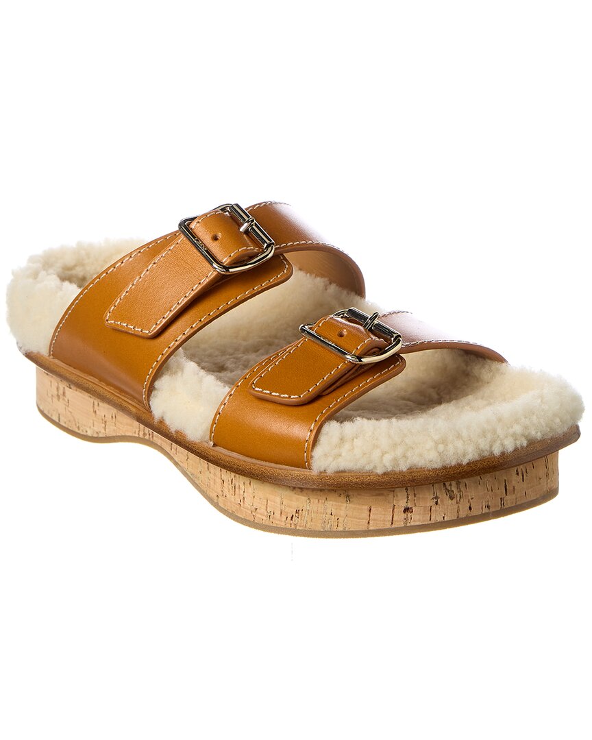 Chloé Marah Leather & Shearling Sandal – Bluefly
