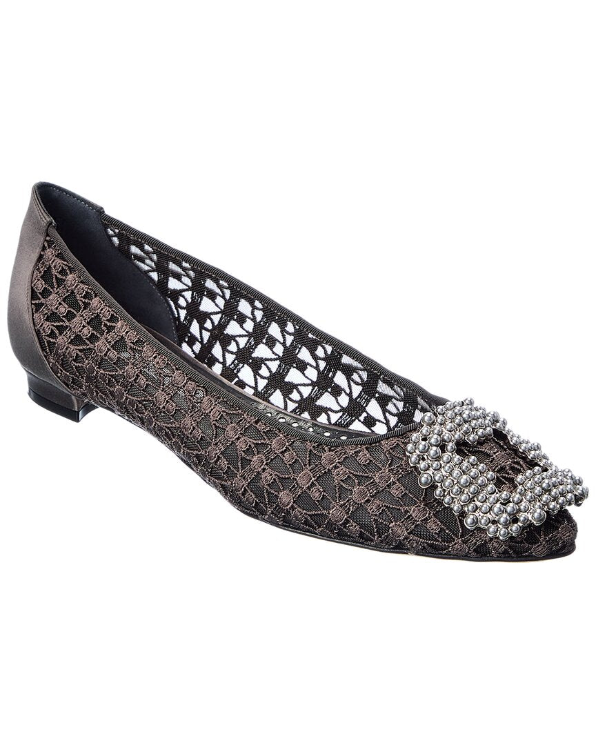 Manolo Blahnik Hangisi Lace Flat – Bluefly