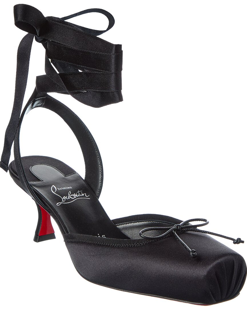 Christian Louboutin Cassia Lace-Up 55 Satin Slingback Pump – Bluefly