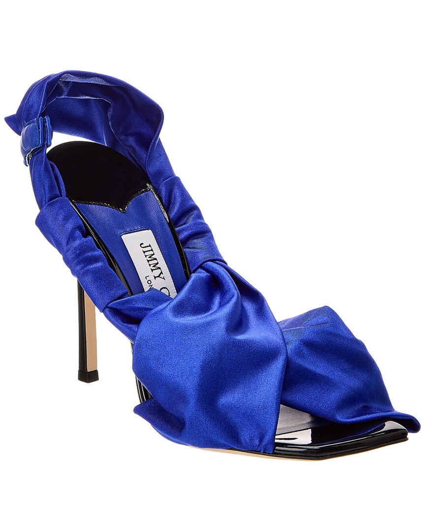 ◆正規品・新品◆Jimmy Choo Blue Jersey Neoma 110 Sandals Jimmy Choo Neoma 110 Jersey & Patent Sandal – Bluefly