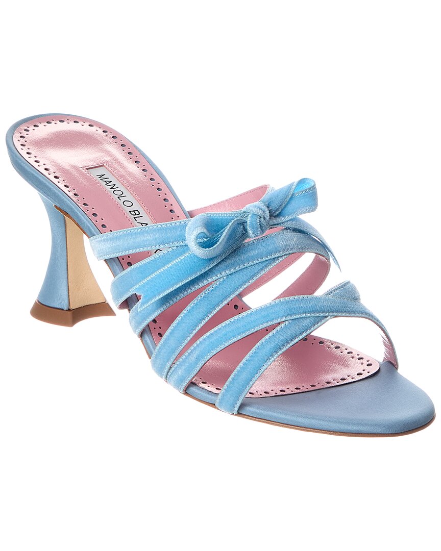 Manolo Blahnik Clementel 80 Velvet Sandal – Bluefly
