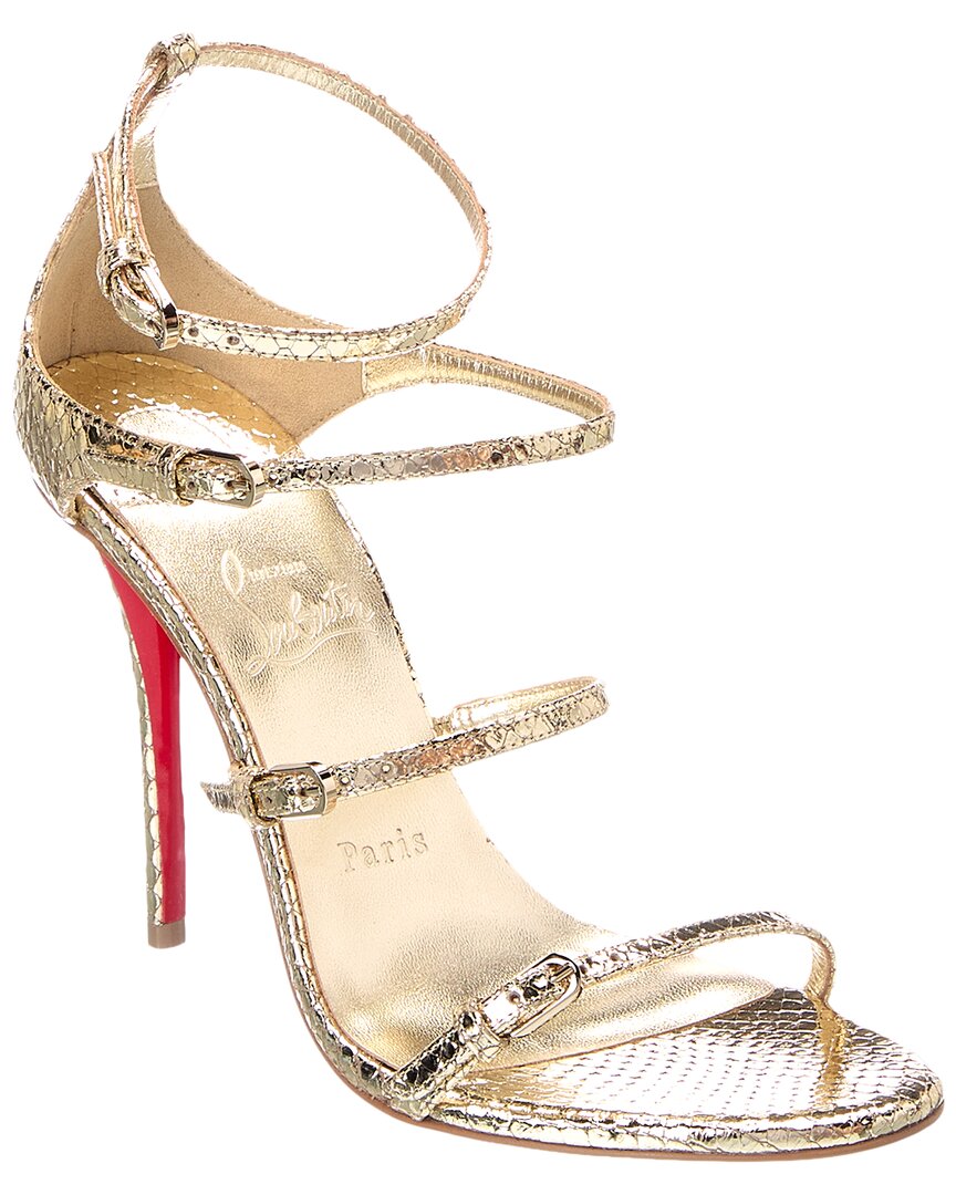 Christian Louboutin Millenium Snakeskin-Embossed Leather Sandal